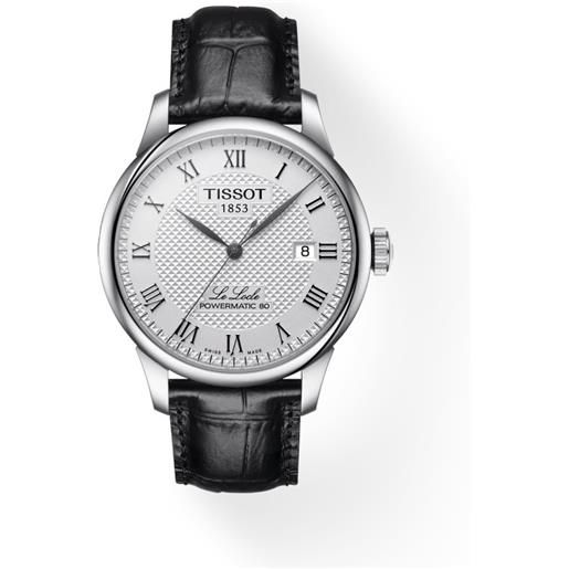 Tissot orologio Tissot le locle powermatic 80 con quadrante argento e cinturino in pelle