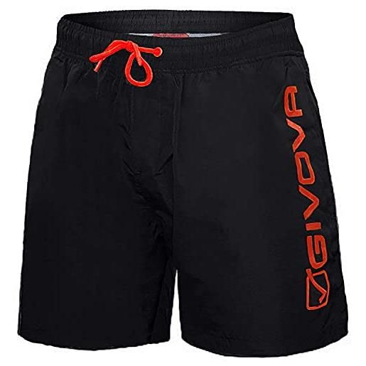 Givova Beachwear costume calibrato boxer uomo nylon pantaloncino mare givova art. 4550 1v taglie forti (nero, 3xl)
