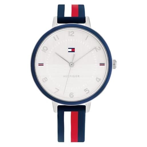 Tommy Hilfiger orologio analogico al quarzo da donna con cinturino in silicone multicolore - 1782584