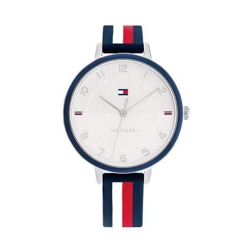 Tommy Hilfiger orologio analogico al quarzo da donna con cinturino in silicone multicolore - 1782584