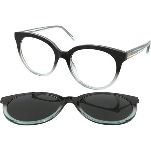 Love Moschino mol058/cs 1ed/qt | occhiali da vista con clip da sole | plastica | tondi | verde, trasparente | adrialenti