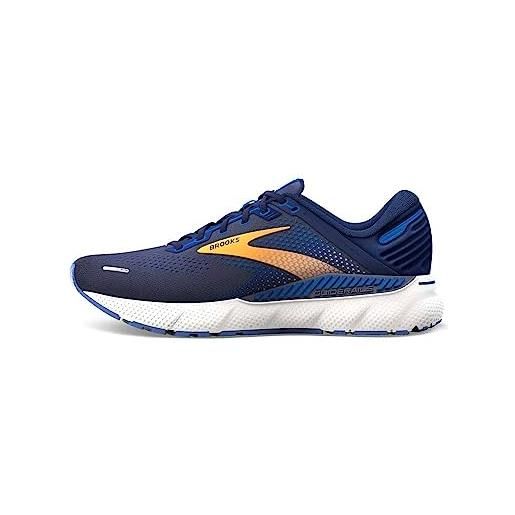 Brooks adrenaline gts 22, scarpe da corsa uomo, blu (peacoat orange white 1d), 45.5 eu