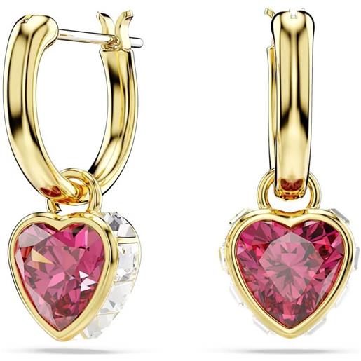 SWAROVSKI orecchini chroma cuore rossi, placcati color oro 5684760