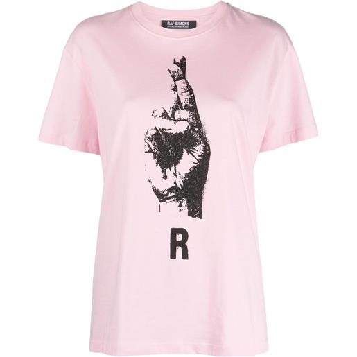 Raf Simons t-shirt con stampa grafica - rosa
