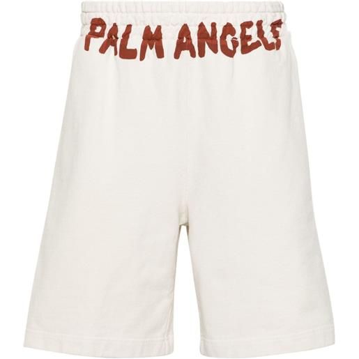 Palm Angels shorts sportivi con stampa - bianco