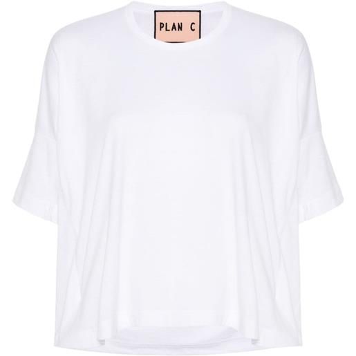 Plan C t-shirt drappeggiata - bianco