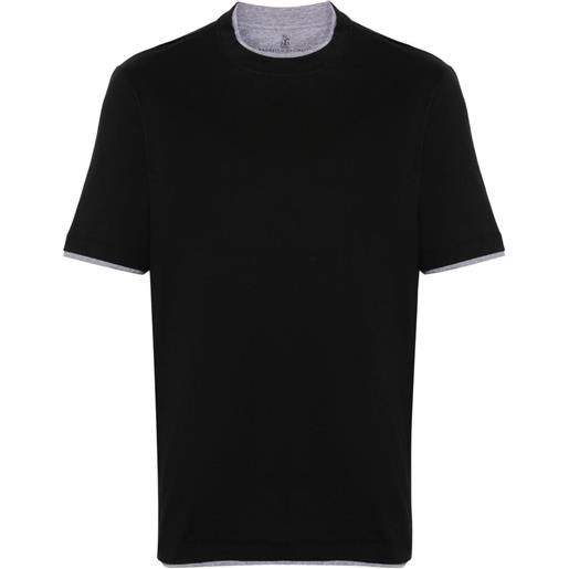 Brunello Cucinelli t-shirt con design a strati - nero
