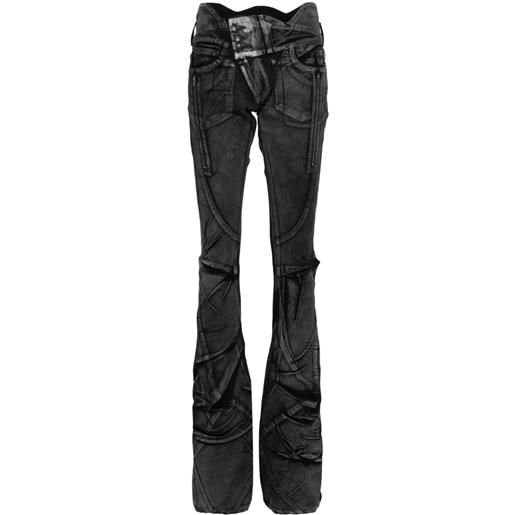 Ottolinger jeans skinny big waistband drape - nero