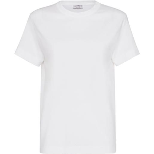 Brunello Cucinelli t-shirt con dettaglio monili - bianco
