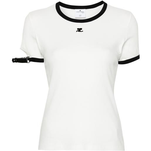 Courrèges t-shirt con applicazione - bianco
