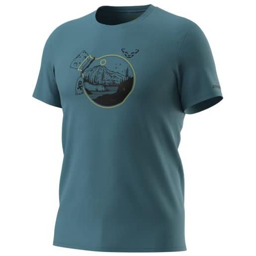 DYNAFIT artist series co t-shirt m maglietta, mallard blue/bottle, s uomo
