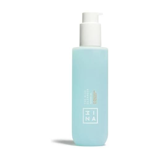 3ina makeup - the blue cleanser - gel detergente viso 2% niacinamie + 1% pantenolo - regola la produzione di sebo & riparare la barriera cutanea - cleanser viso - vegan - cruelty free