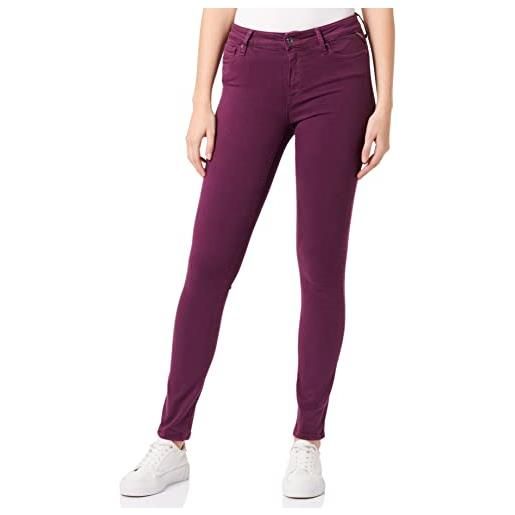 Replay luzien hyperflex colour xlite jeans, 923 burgundy, 2532 donna