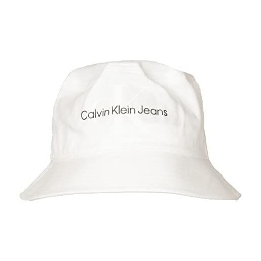 Calvin Klein cappello ck jeans modello pescatore con logo in rilievo articolo k60k610715 monogram bucket hat, yaf bright white/bianco, taglia unica