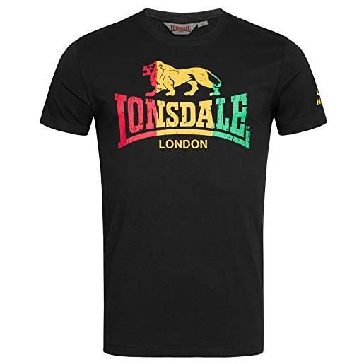 Lonsdale london freedom t-shirt, nero, medium uomo