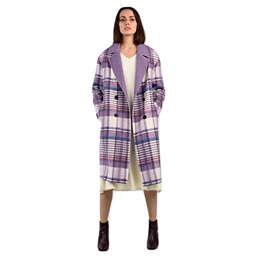 MJÖELI - cappotto da donna in lana a quadretti, collezione mys lilla l