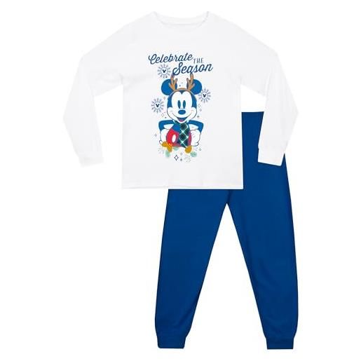 Disney pigiama di natale pigiama da ragazzo con mickey mouse | pigiama coordinati per la famiglia | bianco 11-12 anni