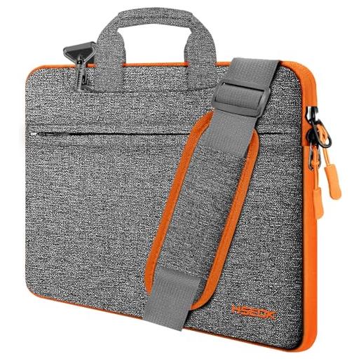 HSEOK borsa a tracolla per notebook, borsa porta laptop super sottile e impermeabile, fino a 13-13,3-14 pollici, d02g02