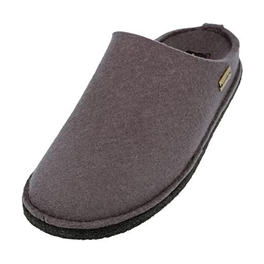 HAFLINGER flair soft - pantofole in feltro di lana, asfalto (58), taglia 47, asfalto, 47 eu