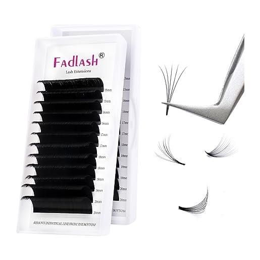 FADLASH extension ciglia volume 0.05 spessore c curl mix vassoio 15-20mm 2d 3d 5d 10d-20d estensioni ciglia FADLASH easy fan lashes extension
