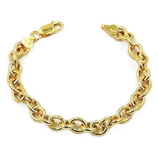 Damiano Argenti bracciale catena ovale in argento 925 placcato oro oro