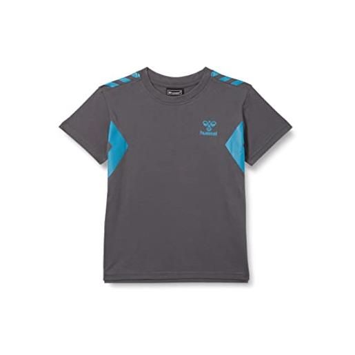 hummel hmlt-shirt in cotone staltic p, maglietta unisex-bambini e ragazzi, nero, 128
