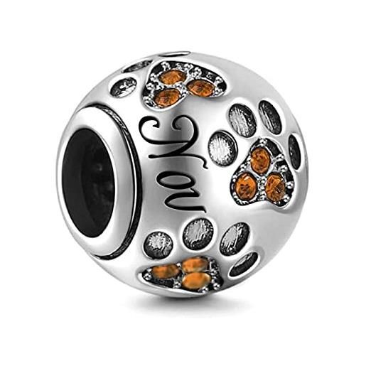 MariaFonte bead charm ciondolo colori del mese in argento sterling 925 e zirconia cubica, adatto per braccialetti e collane. (novembre)