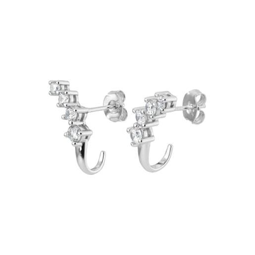 Uniqa jewels® orecchini punto luce in argento sterling 925, ear jacket placcato oro 18k per donne e ragazze, senza nichel