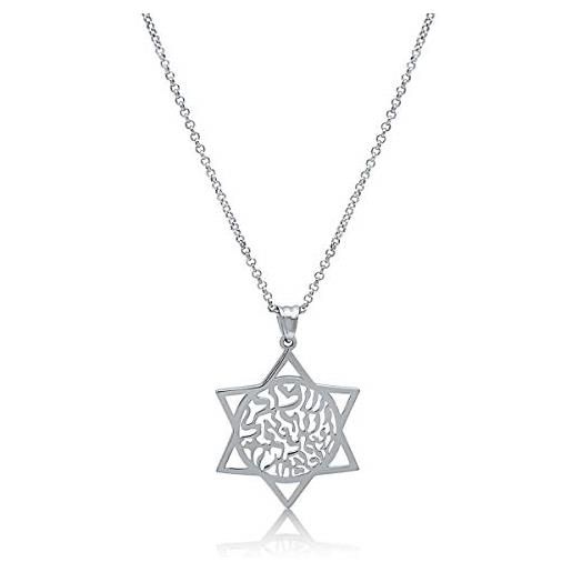 MYSTIC JEWELS by dalia - collana con stella di david e shema israele ebraico oracíon