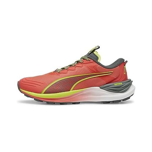 Puma women electrify nitro 3 tr wns road running shoes, active red-mineral gray-lime pow, 40.5 eu