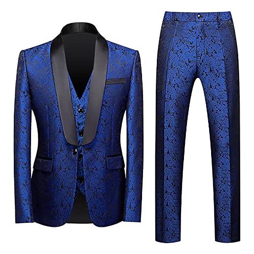 Kobilee abito cerimonia uomo moderni slim fit comode vestito vestito matrimonio 3 pezzi 4xl abito cerimonia cotone business taglie forti completo elegante smoking curvy matrimonio abito da sposo