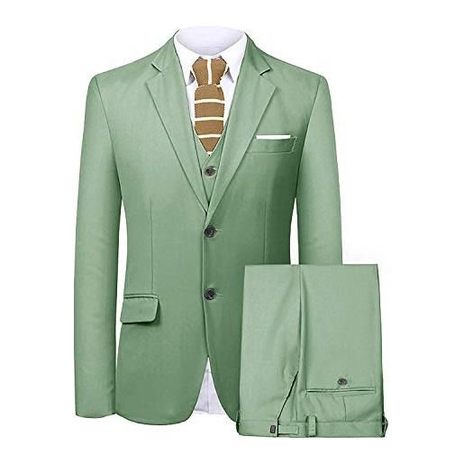 QZI uomo abito peak revel slim fit set tre pezzi smoking da sposa