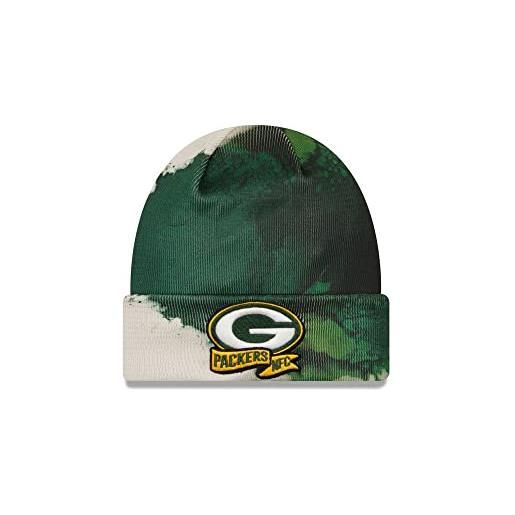 New Era - nfl green bay packers 2022 sideline ink knit beanie, multicolore, taglia unica