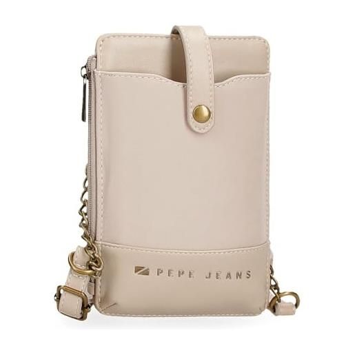 Pepe Jeans morgan borsa a tracolla per cellulare beige 9,5 x 16,5 cm poliestere e pu by joumma bags, beige, taglia unica, borsa a tracolla per cellulare