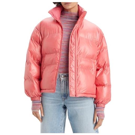 Levi's retro puffer caviar giacca, italian rose, m donna