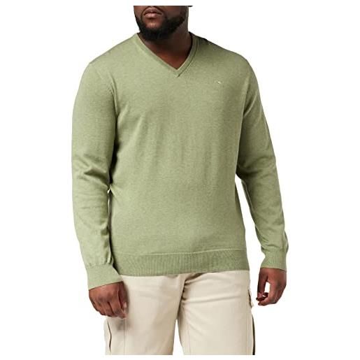 Hackett London collo a v in seta di cotone maglione, 6ftoil verde, xs uomo