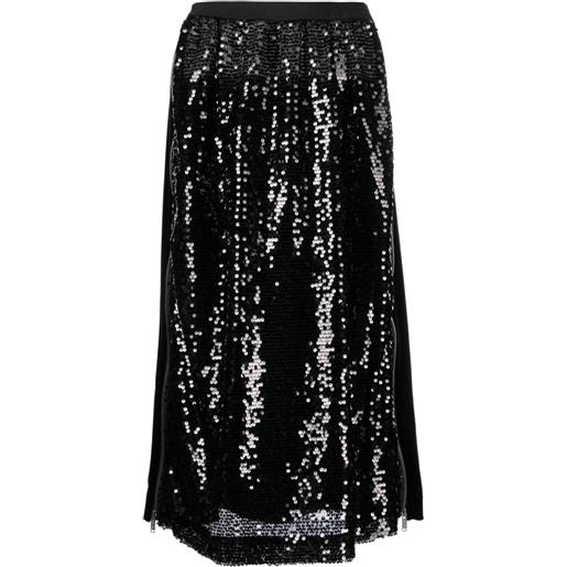 Undercover gonna lunga con paillettes - nero