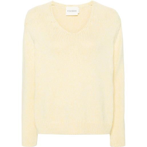 Closed maglione con scollo a v - giallo