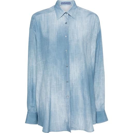 Ermanno Scervino camicia con stampa denim - blu
