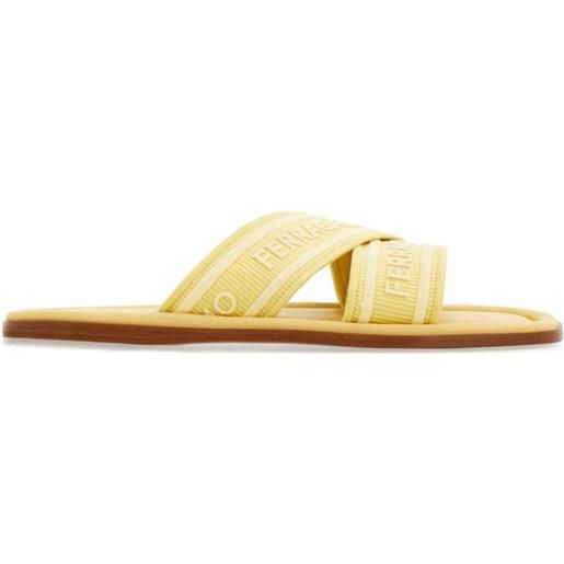 Ferragamo sandali slides con stampa - giallo
