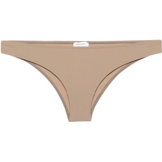 Saint Laurent slip bikini con vita elasticizzata - marrone