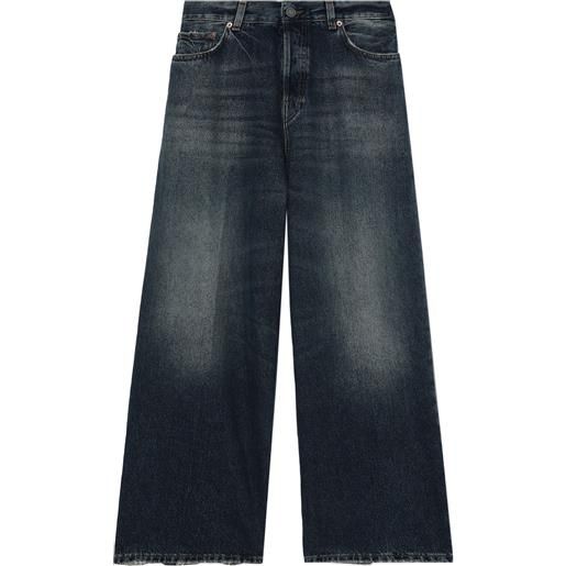 Haikure jeans a gamba ampia con vita media - blu