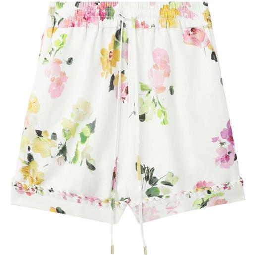Aje shorts a fiori - bianco