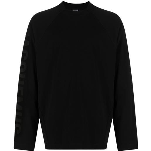 Jacquemus t-shirt a maniche lunghe con stampa - nero