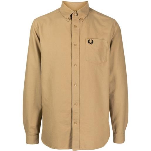 Fred Perry camicia con ricamo - marrone