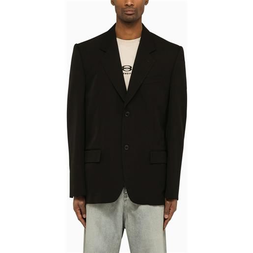 Balenciaga giacca monopetto nera in lana