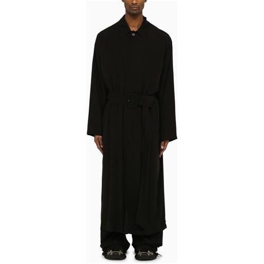 Balenciaga cappotto monopetto con cintura nero