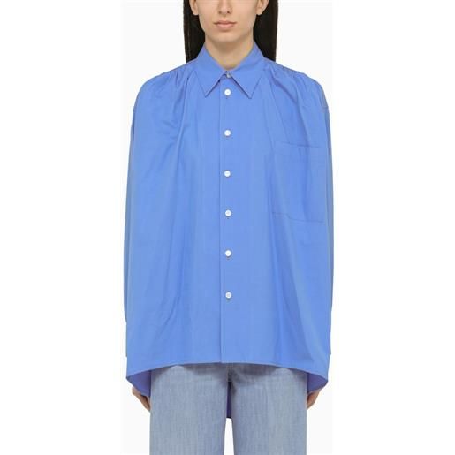 Bottega Veneta camicia oversize azzurra in misto cotone