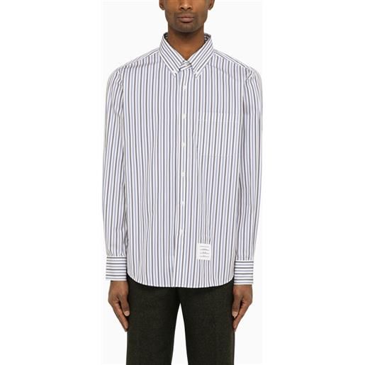 Thom Browne camicia in popeline a righe navy/bianca