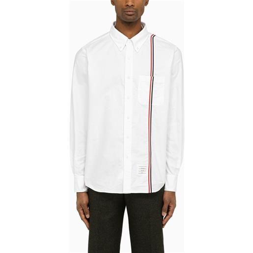 Thom Browne camicia bianca in popeline con dettaglio rwb